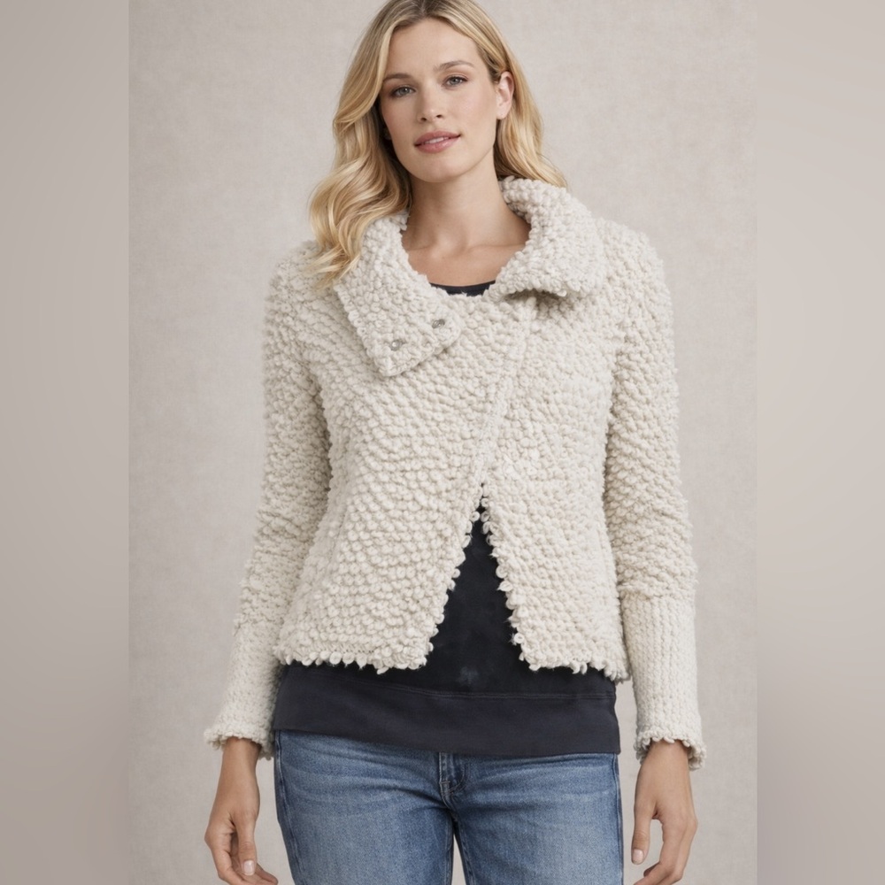 IRO Caty Looped Knit Cream Jacket, size Sz.6